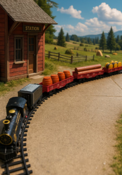 TREN CON LUCES Y HUMO